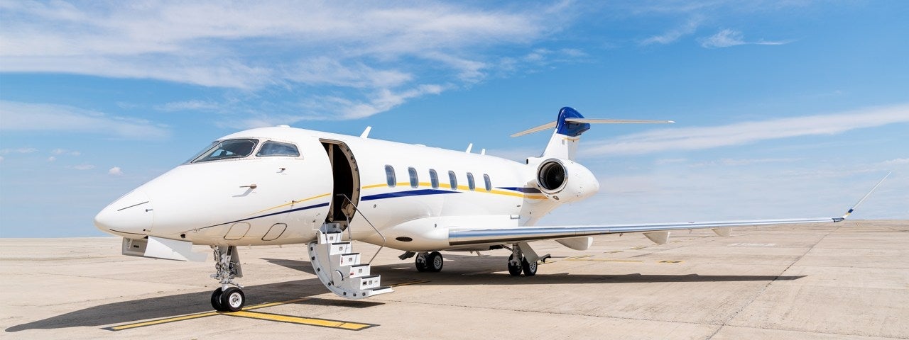Cessna Citation X private jet parked on the runway.