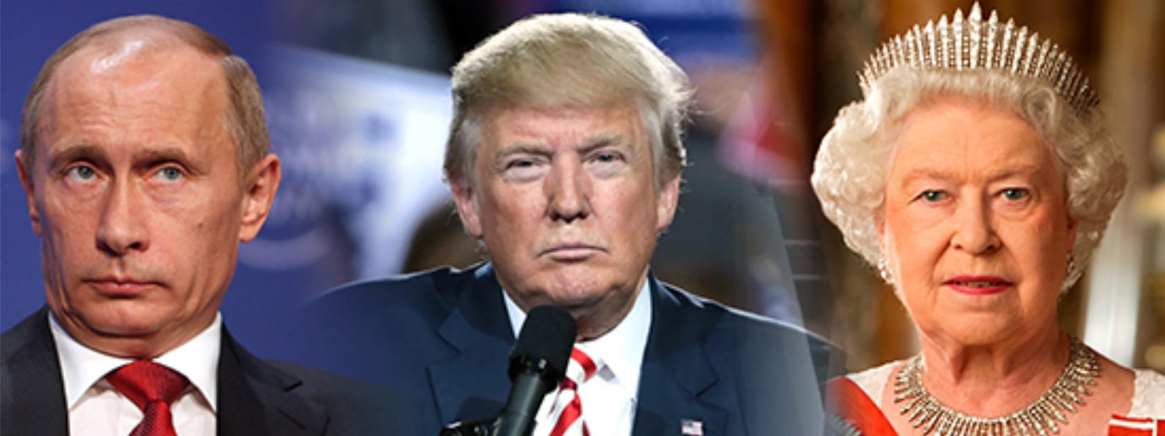 Vladimir Putin, Donald Trump and Queen Elizabeth II featured as world leaders