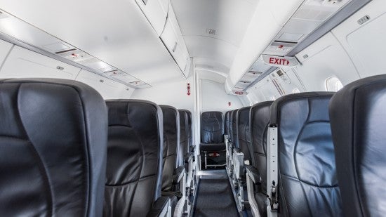 An empty commercial aircraft