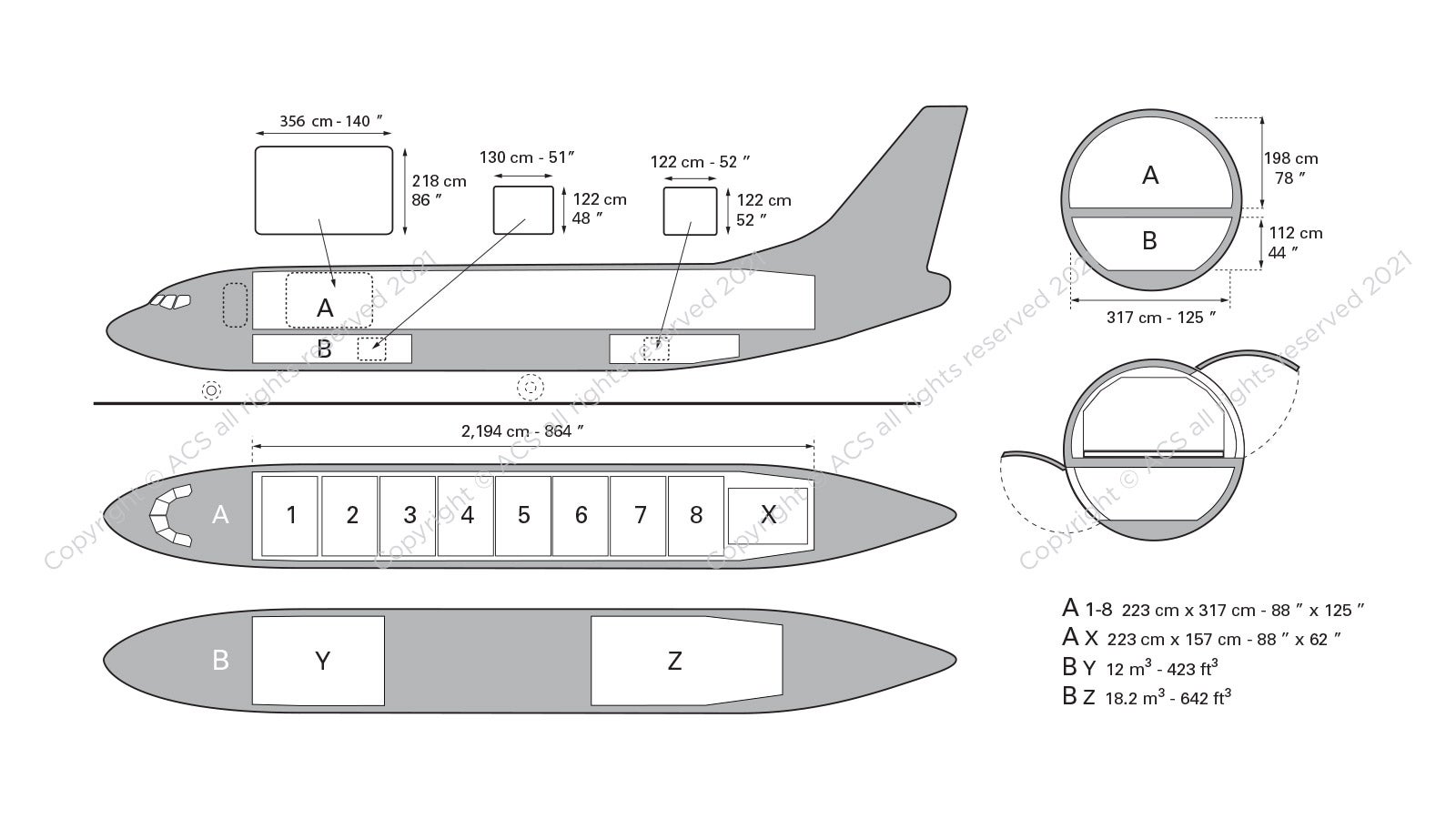 Boeing B737-300F Aircraft Layout