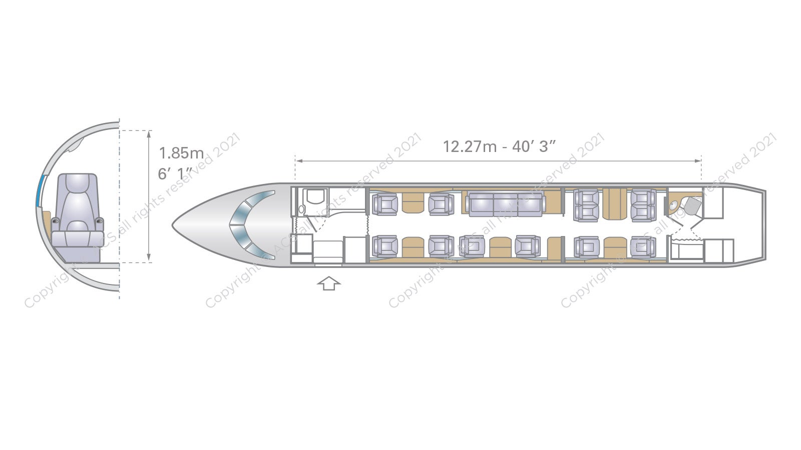 Bombardier Challenger 850 Aircraft Layout